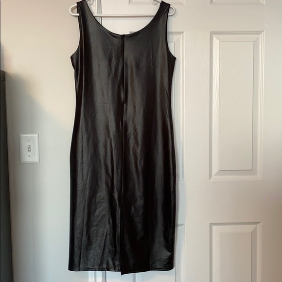 Pleather Looking Black Dress - Picture 3 of 4